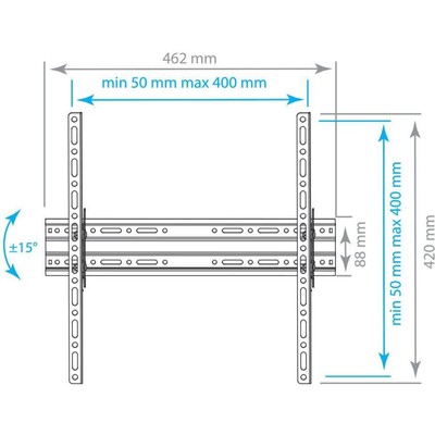 Кронштейн для телевизора Arm Media PLASMA-4, до 55 кг, 22-65", настенный, наклон, чёрный