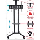 Подставка для телевизора Arm Media PT-STAND-9, до 45 кг, 32-65", напольный фиксированный, чёрный - Фото 2