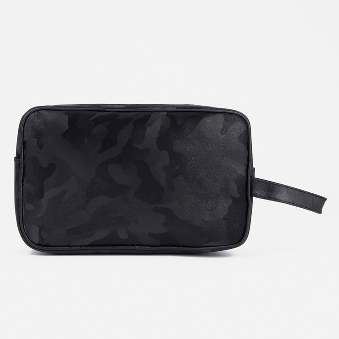 Косметичка на молнии, наружный карман, цвет чёрный 32664