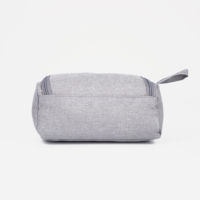 Косметичка-несессер на молнии, с крючком, цвет серый 32676