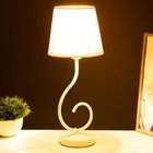 Лампа настольная RISALUX «Буржуа», 1×15 Вт, Е14, 16×16×40 см, бело-жёлтая - Фото 3