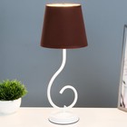 Лампа настольная Буржуа 1х15Вт Е14 16х16х40см белый/коричневый RISALUX - Фото 2