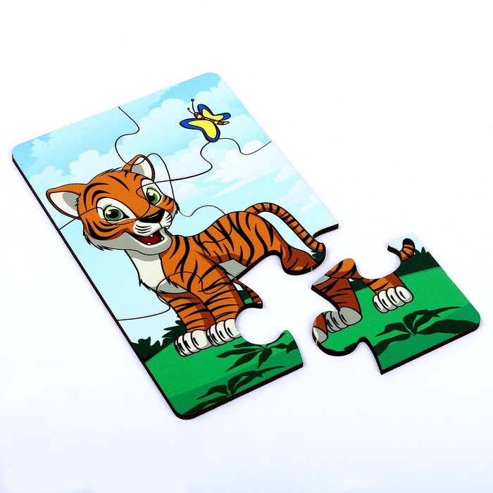 Набор пазлов «Лесные звери», 3 пазла, 6 деталей 59397