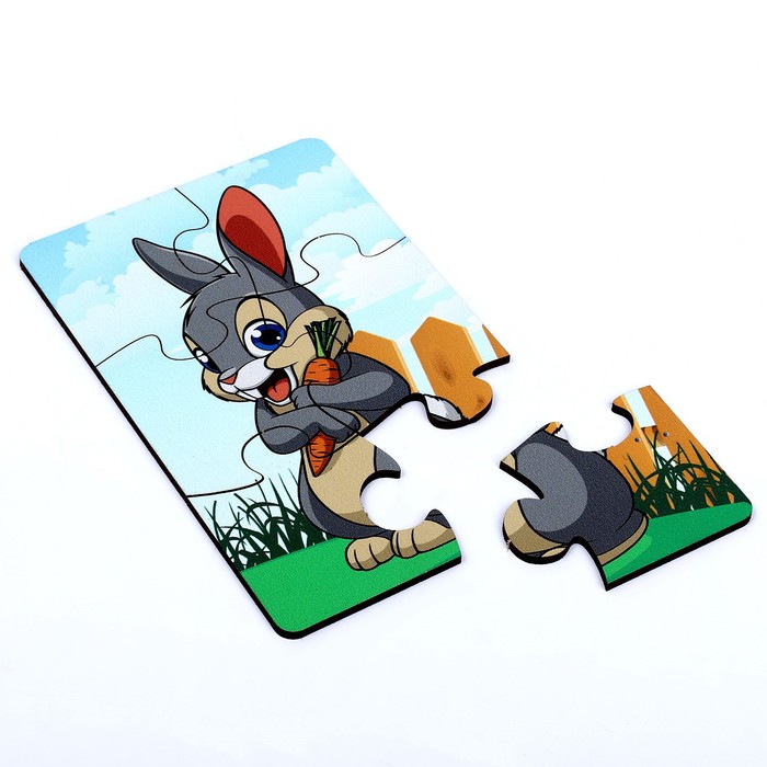 Набор пазлов «Лесные звери», 3 пазла, 6 деталей 59398