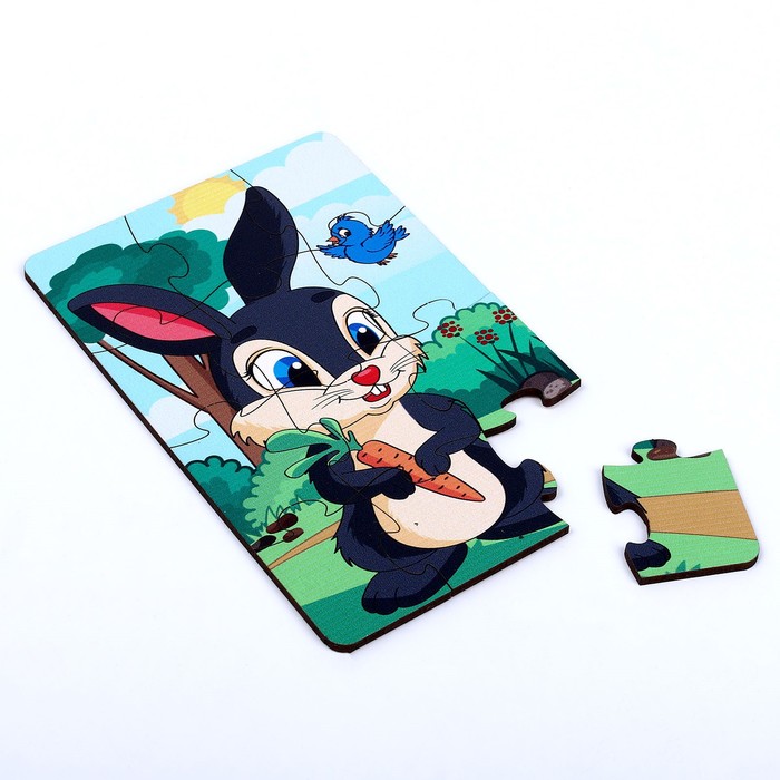 Набор пазлов «Лесные звери», 3 пазла, 12 деталей 59399