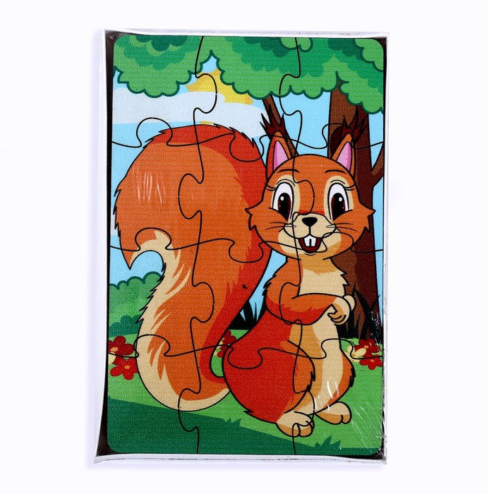 Набор пазлов «Лесные звери», 3 пазла, 12 деталей 59399