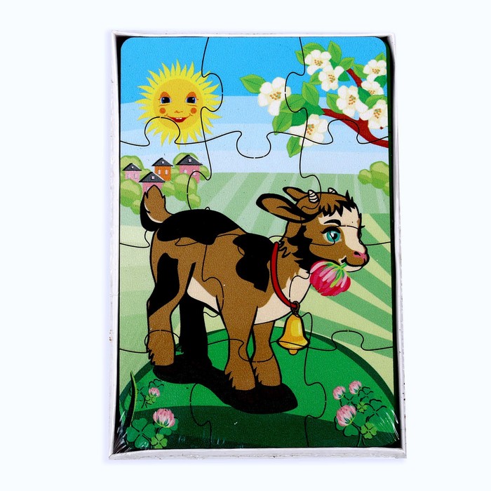 Набор пазлов «Домашние животные и их малыши», 3 пазла, 12 деталей 59401