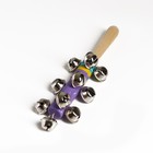Игрушка с бубенцами «Яркая мелодия», цвет фиолетовый, 19 × 5 см - фото 14333086