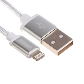 Кабель OXION DCC255, Lightning - USB, зарядка + передача данных, 1.3 м, оплетка, белый