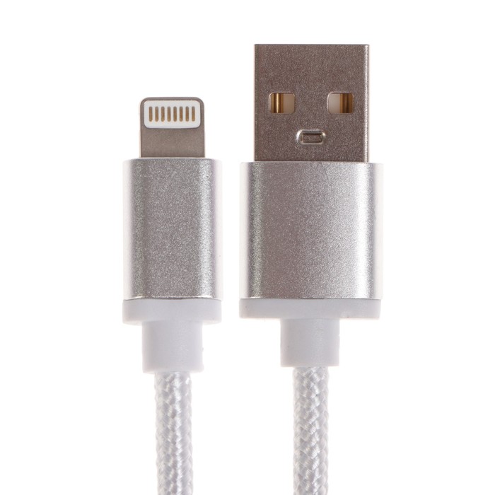 Кабель OXION DCC255, Lightning - USB, зарядка + передача данных, 1.3 м, оплетка, белый - фото 51458914