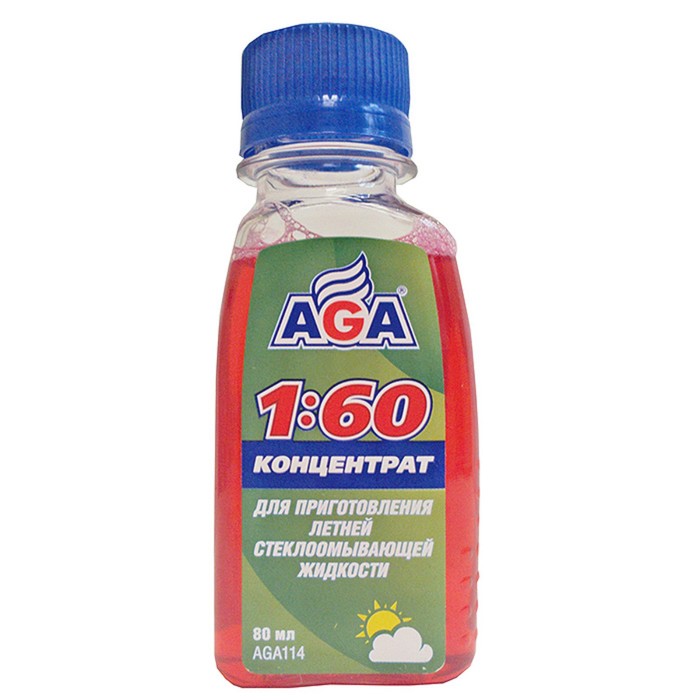 Жидкость стеклоомывающая AGA летняя, концентрат, 80 мл - Фото 1