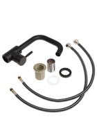 Смеситель для раковины ZEIN Z2508, короткий излив, картридж 40 мм, нержавеющая сталь, черный - Фото 7