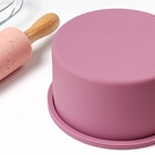 Форма для выпечки «Круг», 12,7×12,7×7 см, цвет сиреневый - фото 805189304