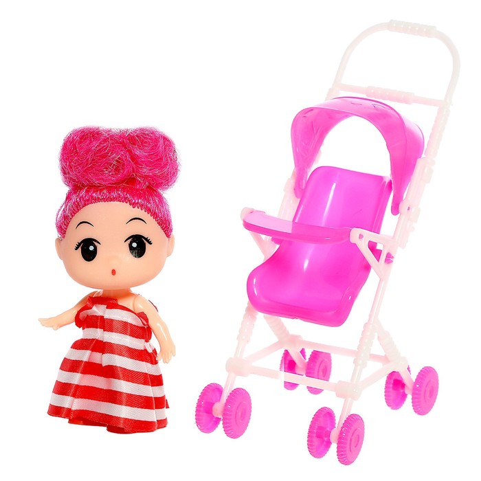 Кукла малышка «Алина» с коляской, цвета МИКС - Фото 1