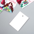 Бирка картон "Девушка с букетом" набор 10 шт (5 видов) 4х6 см - Фото 4