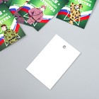 Бирка картон "С днем защитника" набор 10 шт (5 видов) 4х6 см - фото 9147355