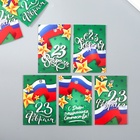 Бирка картон "23 февраля. Флаг" набор 10 шт (5 видов) 4х6 см - фото 23427468