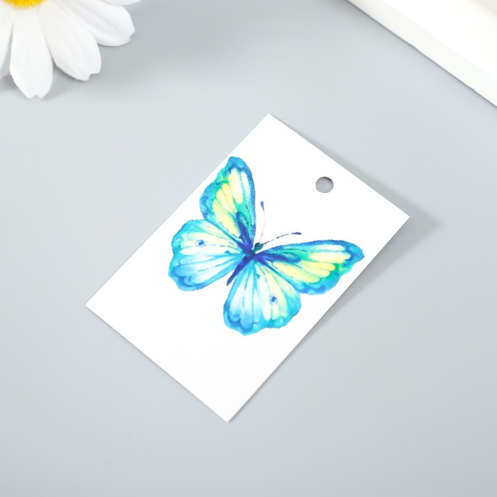 Бирка "Бабочка голубая" 4х6 см - фото 1897342353