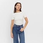 Джемпер (лонгслив) женский с вырезом лодочка MINAKU: Basic line цвет ваниль, р-р 46 - фото 805189714