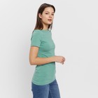Футболка женская с вырезом лодочка MINAKU SLIM FIT: цвет оливковый, р-р 44 - Фото 2