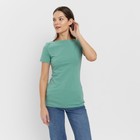 Футболка женская с вырезом лодочка MINAKU SLIM FIT: цвет оливковый, р-р 44 - Фото 4