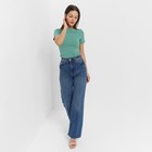 Футболка женская с вырезом лодочка MINAKU SLIM FIT: цвет оливковый, р-р 44 - Фото 6