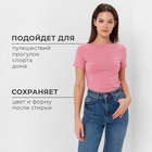 Футболка женская с вырезом лодочка MINAKU SLIM FIT: цвет лиловый, р-р 44 - Фото 12