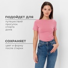 Футболка женская с вырезом лодочка MINAKU SLIM FIT: цвет лиловый, р-р 46 - Фото 12