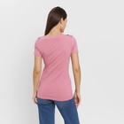 Футболка женская с вырезом лодочка MINAKU SLIM FIT: цвет лиловый, р-р 48 - Фото 3