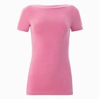Футболка женская с вырезом лодочка MINAKU SLIM FIT: цвет лиловый, р-р 48 - Фото 7