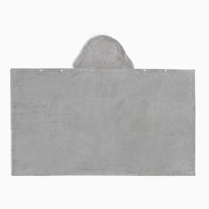 Полотенце с капюшоном Крошка Я, цвет серый, 67х120 см, 100% п/э, 280 г/м2 - фото 1909066456