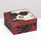 Подарочная коробка "Крутая Леди",квадратная ,19 х 19 х 12 см - фото 6779265