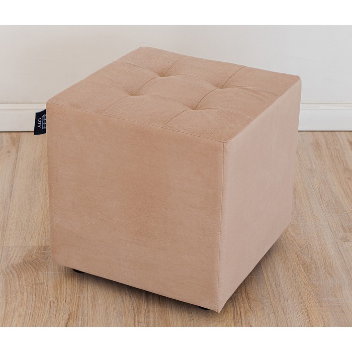 Пуф «Сидней лайт», 400 × 400 × 400 мм, велюр, цвет бежевый