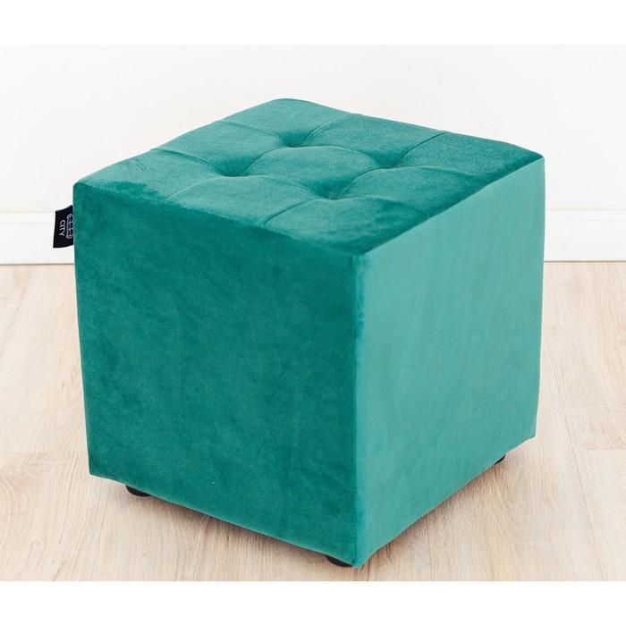 Пуф «Сидней лайт», 400 × 400 × 400 мм, велюр, цвет зелёный