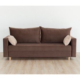 Прямой диван «Венеция», механизм еврокнижка, велюр, цвет коричневый