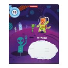 Тетрадь 18 листов в клетку ErichKrause "Коты в космосе", обложка мелованный картон, блок офсет, белизна 100%, МИКС (комплект 10 шт) - фото 23022643