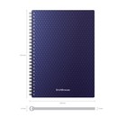 Тетрадь на спирали, 80 листов в клетку, ErichKrause Total Blue, пластиковая обложка, блок офсет 100% белизна, синяя - фото 25394617