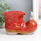 Сувенир керамика "Ботинок с зайчиком" красный 7х13,5х9,5 см - Фото 2