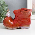 Сувенир керамика "Ботинок с зайчиком" красный 7х13,5х9,5 см - Фото 5