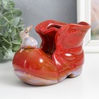 Сувенир керамика "Ботинок с зайчиком" красный 7х13,5х9,5 см - Фото 6