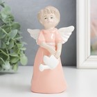 Сувенир керамика "Ангел-девочка в персиковом платье с лейкой" 14х8х9 см - фото 10974312