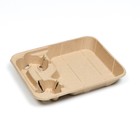 Поднос бумажный с двумя держателями 33 х 26,5 х 4,7 см (комплект 100 шт) - фото 34300210