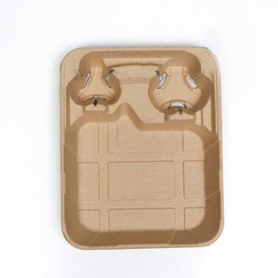 Поднос бумажный с двумя держателями 33×26.5×4.7 см