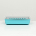 Туалет для кошек, 34.5×25.5×7.5 с, с сеткой, пластик, серый, бирюзовый - Фото 3