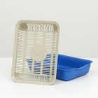 Лоток для кошек, 34.5×25.5×7.5 с, с сеткой, пластик, бежевый, синий - Фото 6