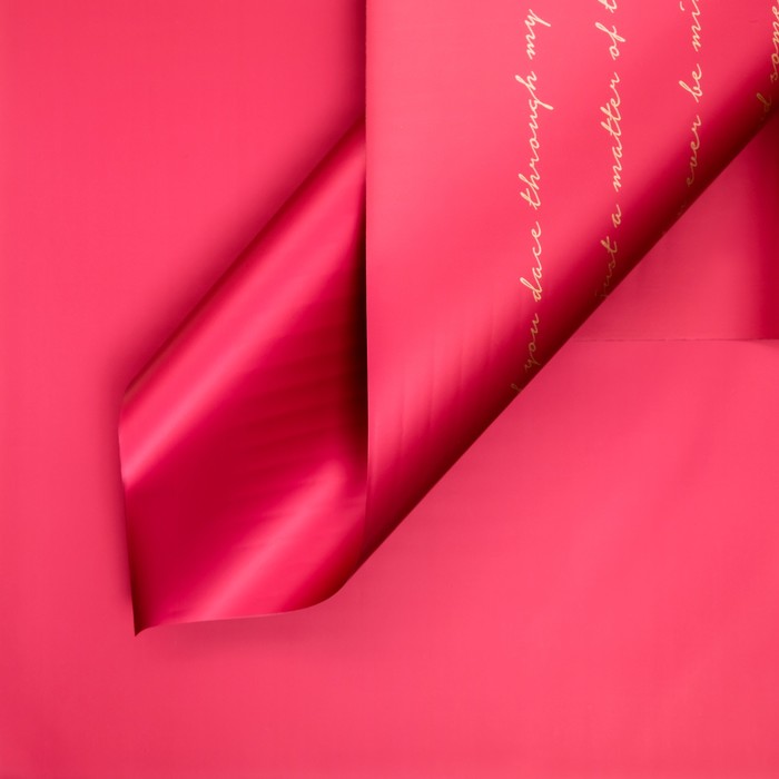 Пленка в листах для цветов и букетов, «Мысли о тебе...», винный, 65 мкм, 58×58 см - Фото 1