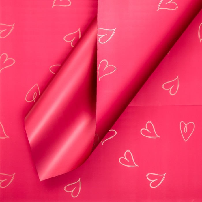 Пленка для цветов и букетов, в листах, 57×57±1 см, красный, 65 мкм - Фото 1