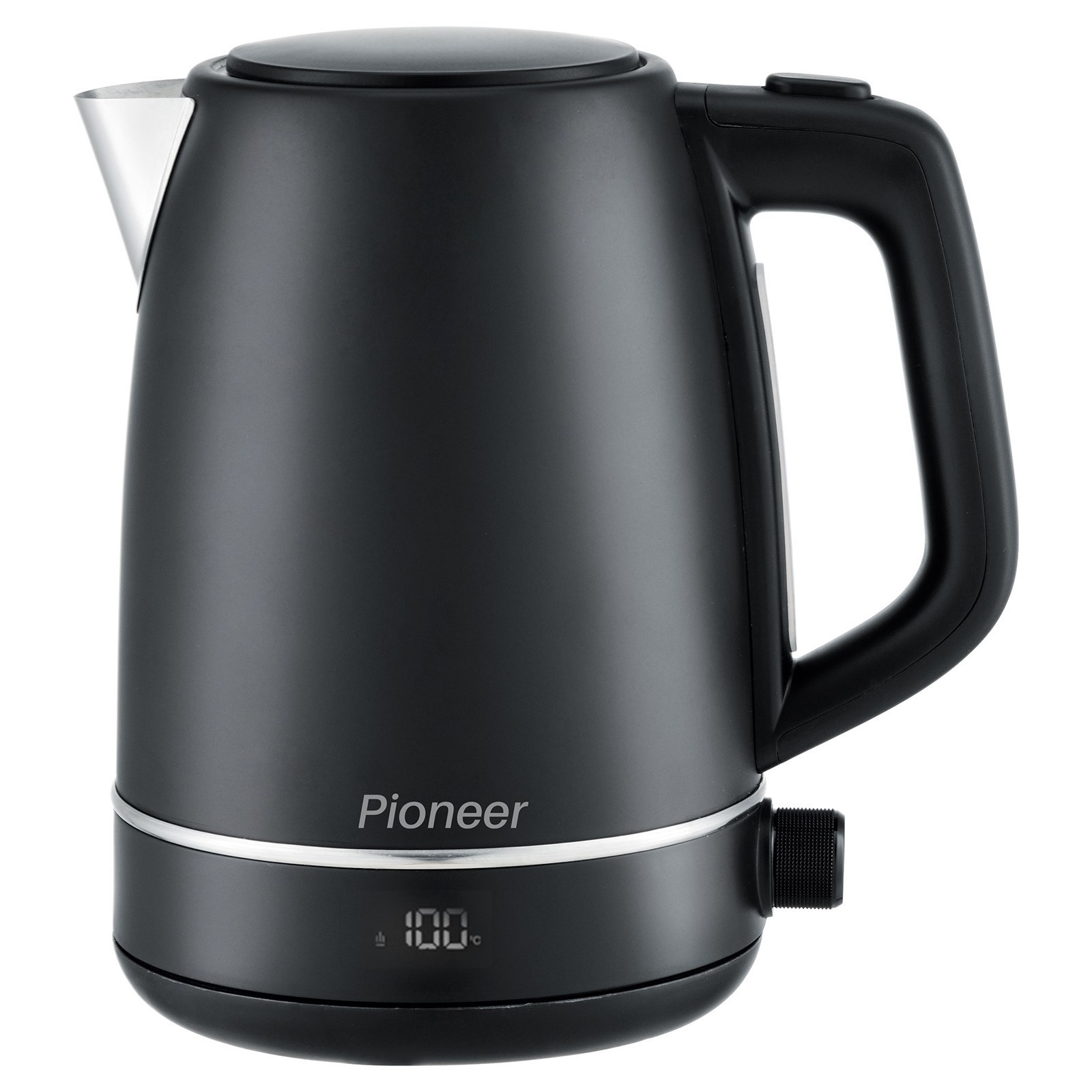 Чайник электрический Pioneer KE568M, металл, 1.7 л, 2200 Вт, чёрный ...