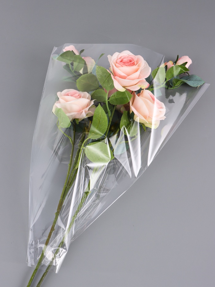 Пакет для цветов, конус, 12+35×40 см, прозрачный - Фото 1