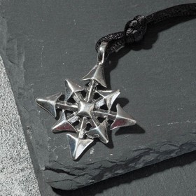Кулон-амулет "Звезда Хаоса", цвет чернёное серебро, 37 см